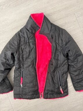 Kids Reversible Black Jacket with Hot Pink Lining